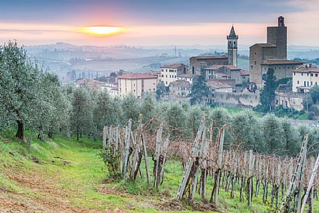 View of VInci, the birthplace of Leonardo da Vinci, Firenze, Tuscany, Italy