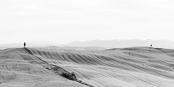 Crete Senesi landscapes, Asciano, Orcia valley, Tuscany, Italy