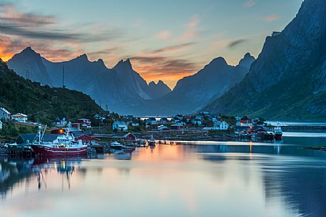 Reine village at sunset, Lofoten Islands, Norway