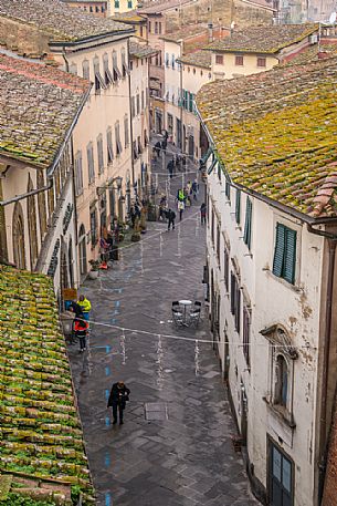 San Miniato village during truffle exhibition, Tuscany, Italy