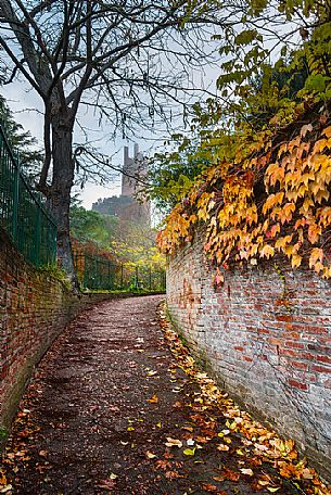 Autumnal view of Rocca of Federico II in San Miniato village, Tuscany, Italy