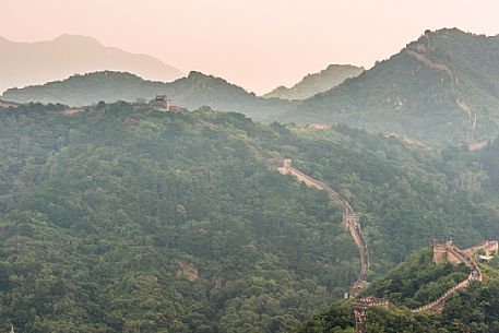 The great wall in the Mutianyu village section, Beijing, China The great wall in the Mutianyu village section, Beijing, China