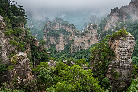 Hallelujah mountains or Avatar mountains in the Zhangjiajie National Forest Park, Hunan, China