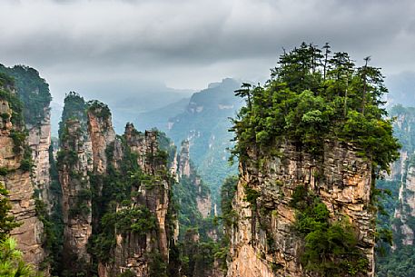 Hallelujah mountains or Avatar mountains in the Zhangjiajie National Forest Park, Hunan, China