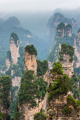 Hallelujah mountains or Avatar mountains in the Zhangjiajie National Forest Park, Hunan, China