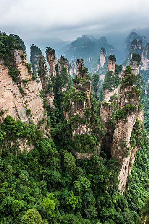 Hallelujah mountains or Avatar mountains in the Zhangjiajie National Forest Park, Hunan, China