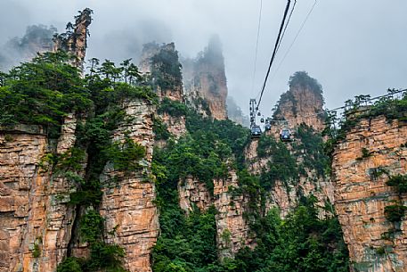 Cableway in the Zhangjiajie National Forest Park, Hunan, China Cableway in the Zhangjiajie National Forest Park, Hunan, China