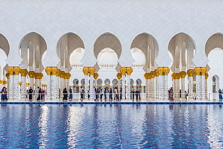 Detail of Sheikh Zayed Grand Mosque in the City of Abu Dhabi, Emirate of Abu Dhabi, United Arab Emirates, UAE