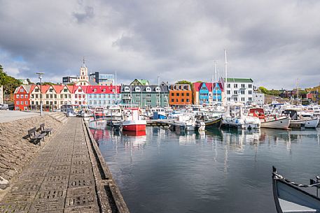 Seaport of Torshavn city, the capital of Faeroe islands in the Streymoy island, Denmark, Europe Seaport of Torshavn city, the capital of Faeroe islands in the Streymoy island, Denmark, Europe