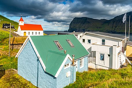 Mikladalur Village, Kalsoy Island, Faeroe Islands, Denmark, Europe