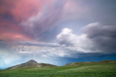 Thunderstorm in the mountains of Campo Imperatore. Gran Sasso national park