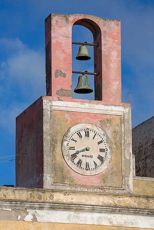 The old clock in the Ventotene central square