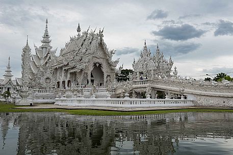 Wat Rong Khun Temple Complex or white temple near Chiang Rai, Thailand