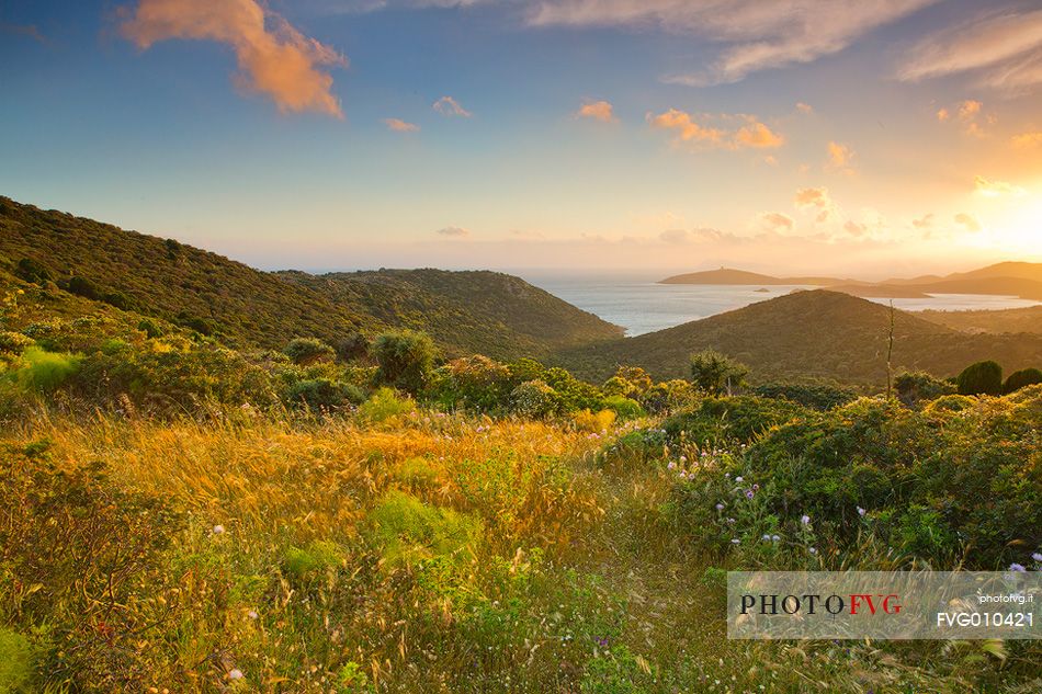 A beautiful seascape sunset near Chia (Capo Spartivento)