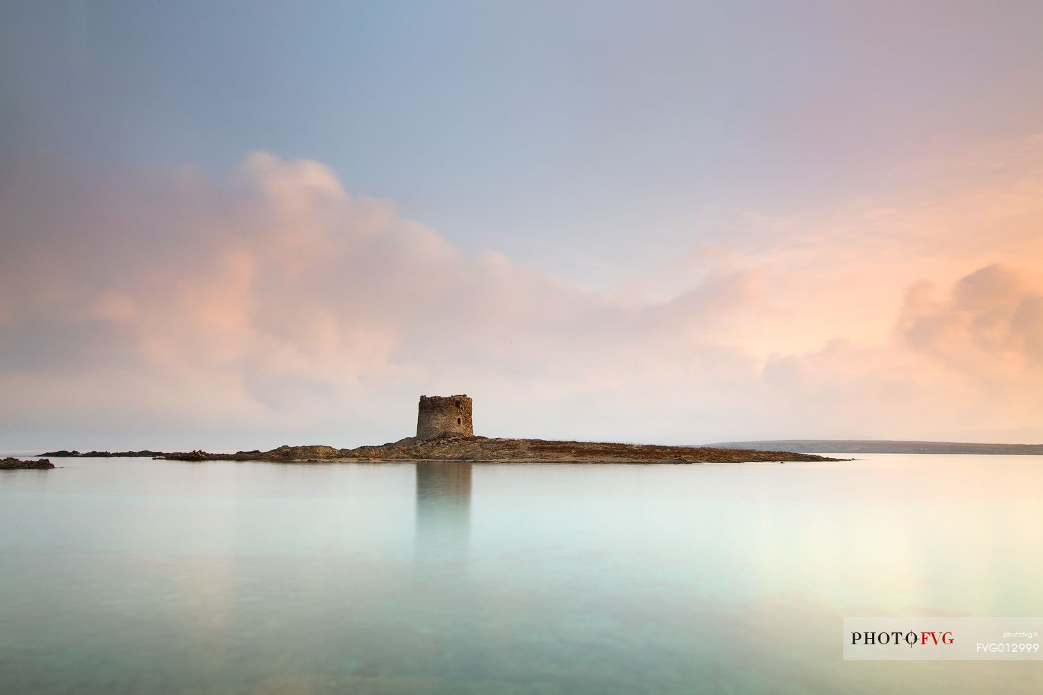 The ancient spanish tower of La Pelosa near Stintino