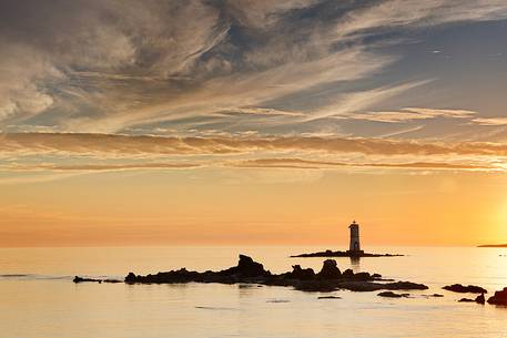 Isle of Sant'antioco. Location Mangiabarche with its typical small and famous lighthouse Isle of Sant'antioco. Location Mangiabarche with its typical small and famous lighthouse
