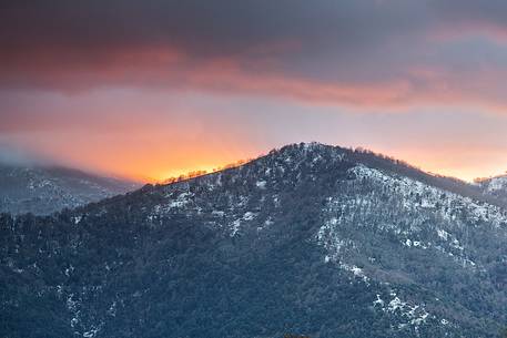 The Gennargentu mountains at sunset