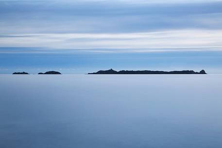 The island of Serpentara at dawn.  Punta Molentis (Villasimius)