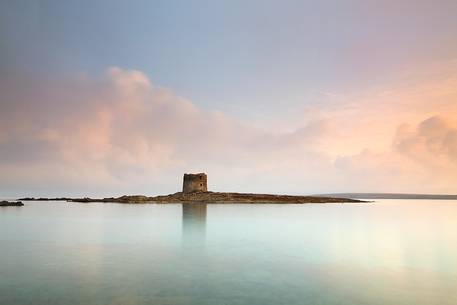 The ancient spanish tower of La Pelosa near Stintino