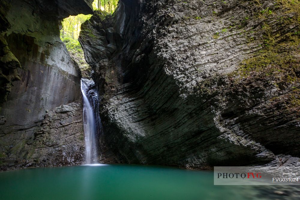Kozjak Waterfall, Kobarid, Caportetto, Slovenia, Europe.