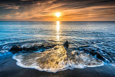 Sunrise by Playa Matagorda, Puerto del Carmen, Lanzarote, Canary islands, Spain, Europe