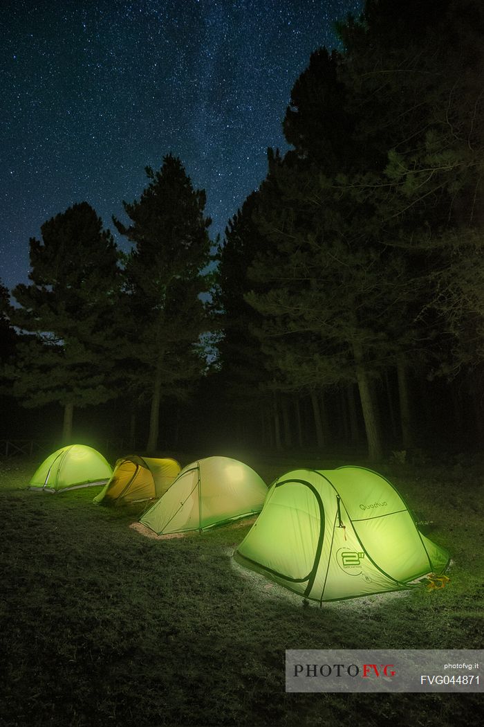 Night camping in the Aspromonte National Park, Calabria