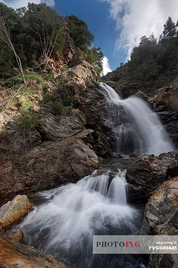 Long exposure at the Galasia waterfall, Aspromonte national park, Calabria, Italy, Europe