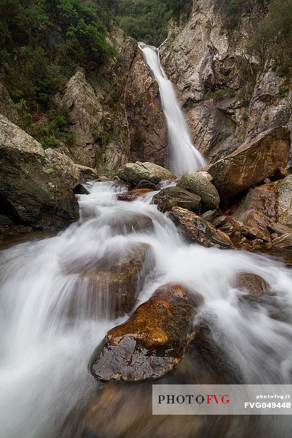 Long exposure at the Teresa waterfall, Aspromonte national park, Calabria, Italy, Europe