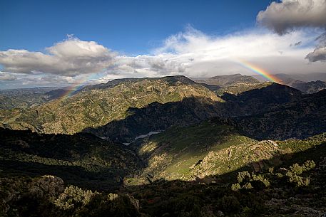 Fiumara Amendolea and rainbow, Aspromonte, Calabria, Italy