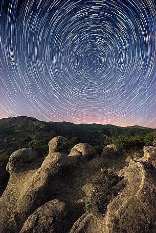 Star trails at Caldaie del Latte, Aspromonte, Calabria, Italy