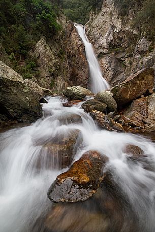 Long exposure at the Teresa waterfall, Aspromonte national park, Calabria, Italy, Europe