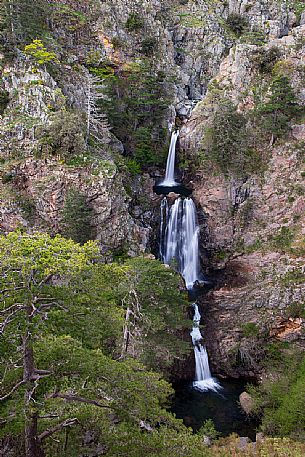 Long exposure at the Mesano waterfall, Aspromonte national park, Calabria, Italy, Europe