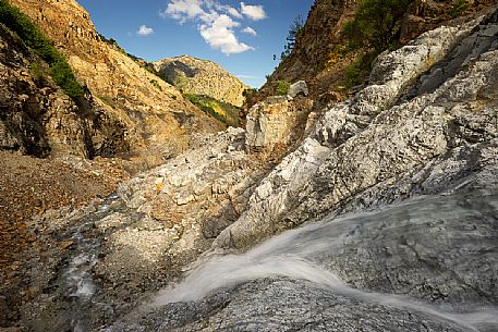 Overview of Colella fiumara river, Aspromonte national park, Calabria, Italy, Europe