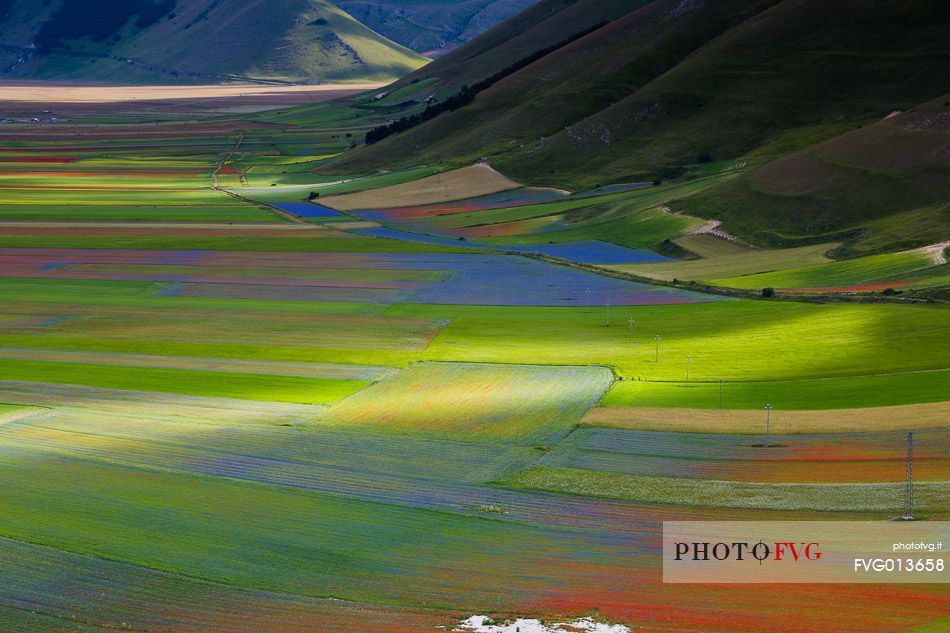 Rays of light on the Plain of Castelluccio