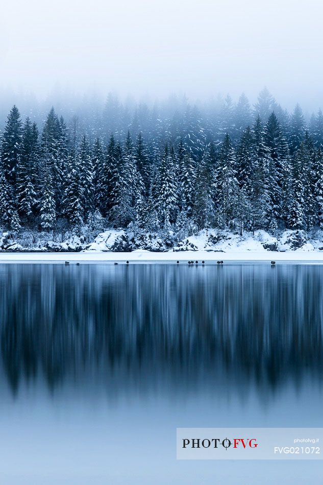 Winter at Fusine lakes, Tarvisio, Julian alps, Italy