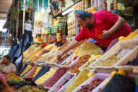 Dealers of olives in the souk