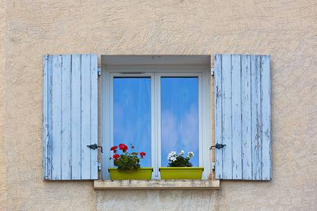 Colorful window in the village of Valensole,Provence-Alpes-Cte d'Azur, France