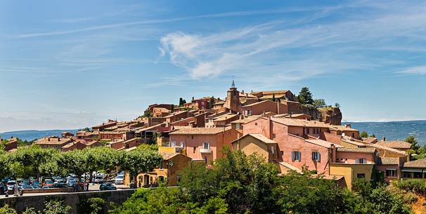 The village of Roussillon, famous for its ocher and the red houses