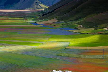 Rays of light on the Plain of Castelluccio