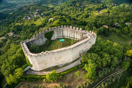 Aerial view of the Rock of Asolo