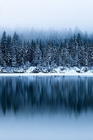 Winter at Fusine lakes, Tarvisio, Julian alps, Italy