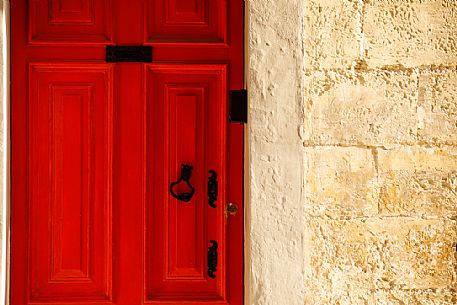 Famous colorful doors in the ancient city of Valletta, Malta