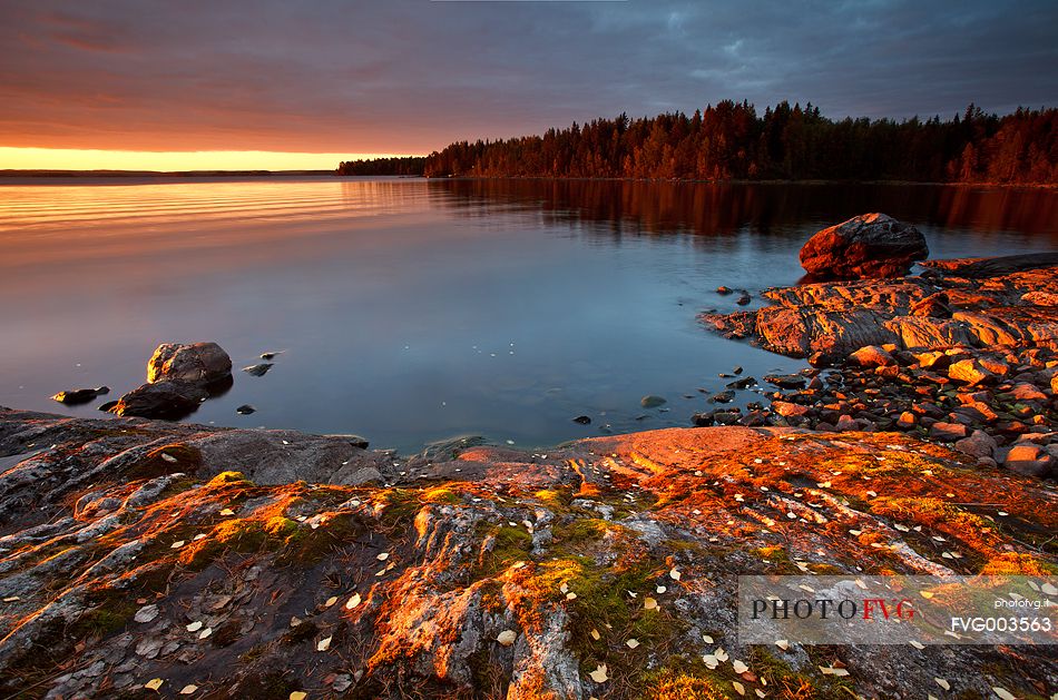 Sunset in finnish Lapland.