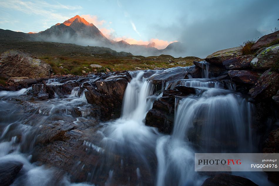 Misty sunset, Gavia Pass, Stelvio National Park.