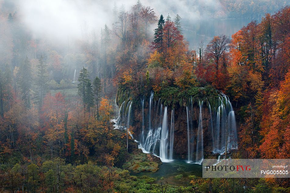 The incredible autumn colors and waterfalls of Plitvice National Park, Croatia.