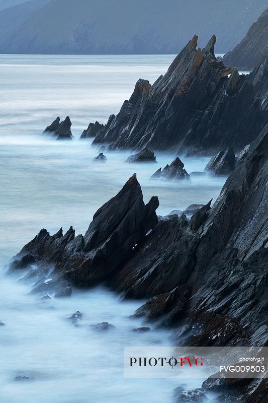 Rock formations in the Dingle Peninsula, Ireland.