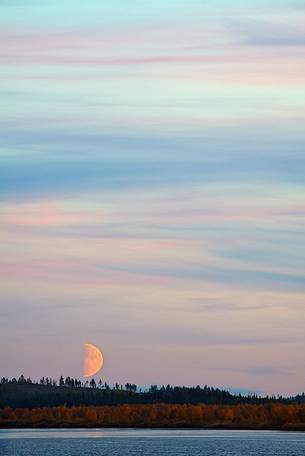 Moon over finnish Lapland.