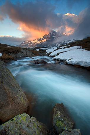 Sunset in Stelvio National Park.