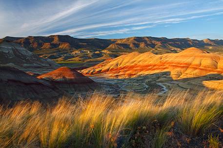 Windy summer evening at Painted Hills, Oregon.