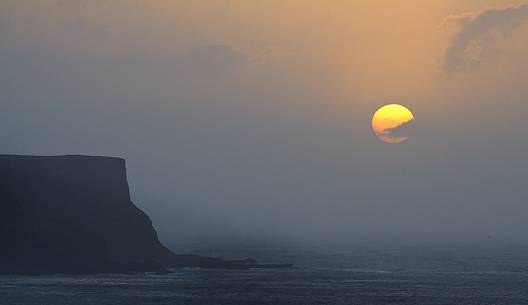Sunset in the northern coast of Northern Ireland